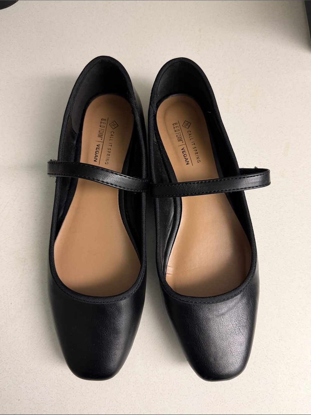 Call It Spring Black Mary Jane Flats with Strap